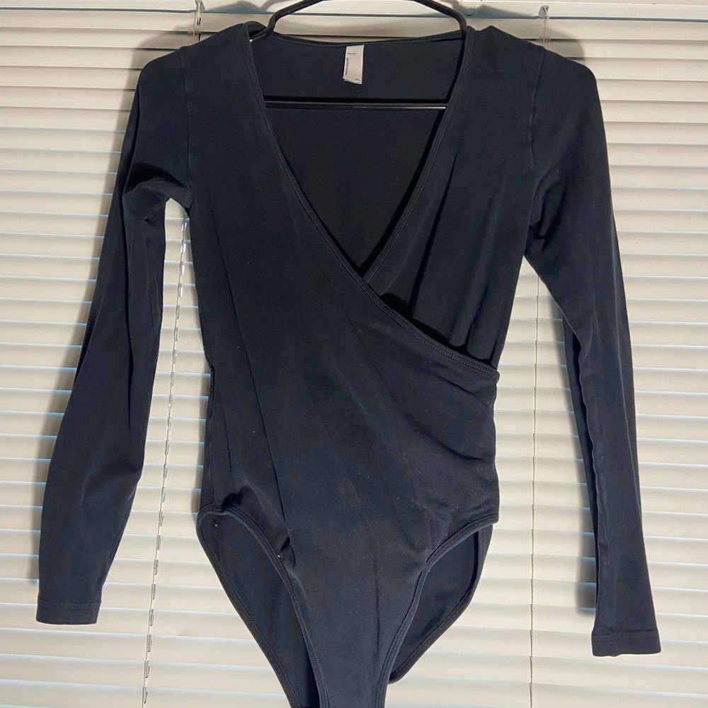 American Apparel Black Long Sleeve Kids Bodysuit